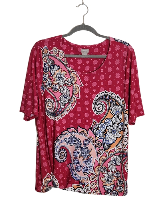 Chico's Tops - Chico’s Pink Paisley Graphic Tee Size Large